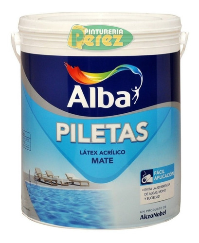 Alba Pintura Para Piletas Acrilica Mate 10 Lts Piscina Latex