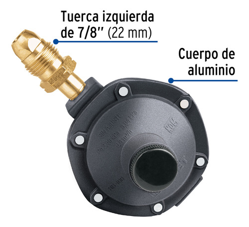Regulador Para Gas 1 Via Foset 49225