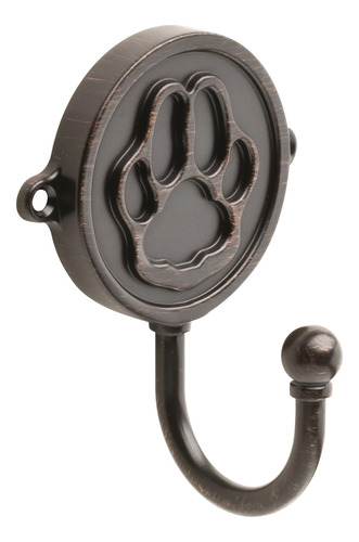 Franklin Brass Paw Print Hook Ganchos De Pared, Bronce, Fbpa