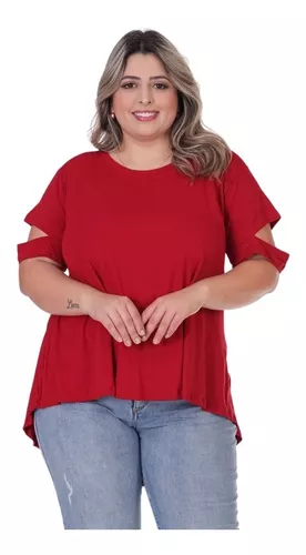 Camiseta Feminina Malha Plus Size