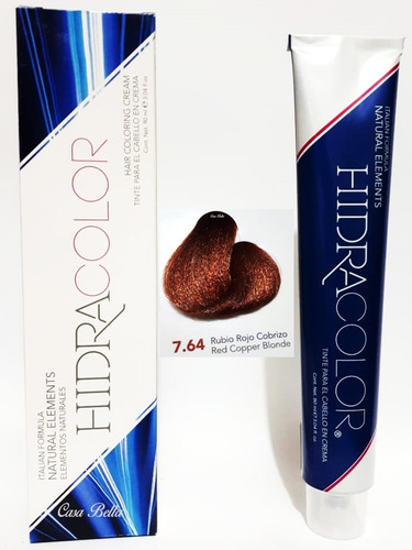 Tinte Hidracolor 7.64 Rubio Rojo Cobrizo + Peroxido