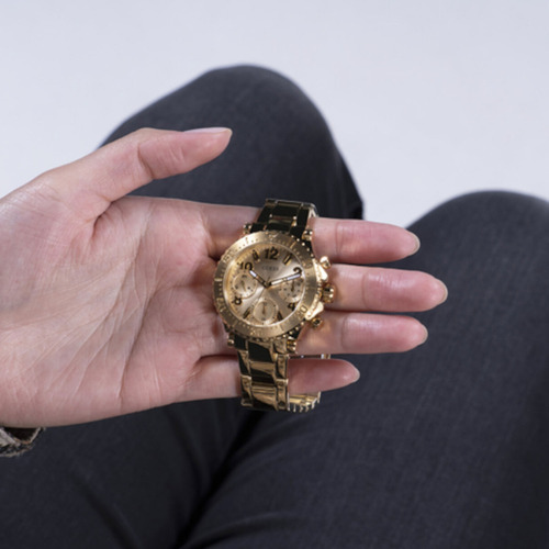 Reloj De Pulsera Guess Cosmic Gw0465l1 analógico color dorado