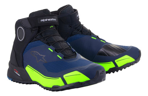 Bota Alpinestars Crx Pilotagem Moto Azul Impermeável Tênis