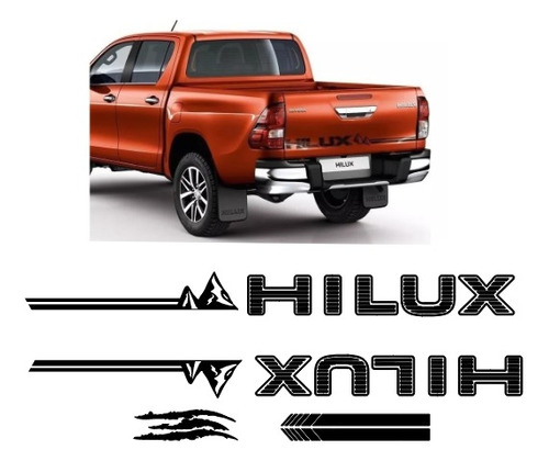 Par Sticker Franjas Laterales Hilux Camionetas Toyota Revo V