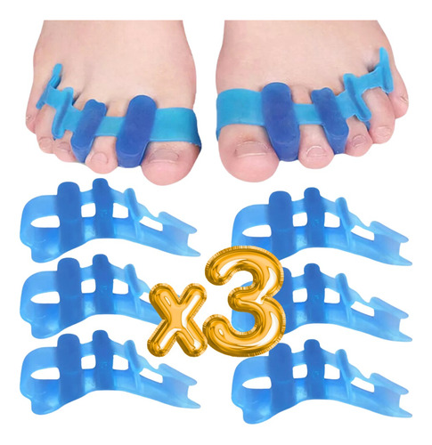 3 Par Separador Dedos Silicona Corrector Juanetes Pedicura F