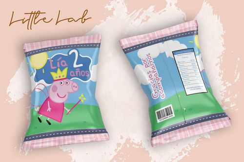 Dulceros Personalizados Invitaciones Chips Bag Peppa Pig Ada