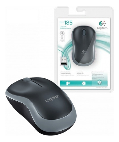 Mouse Inalambrico Logitech M185 Negro - Bateria 12 Meses