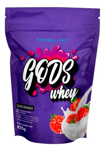 Suplemento Em Pó Canibal Inc  Gods Whey 100% Concentrado Proteínas Gods Whey 100% Concentrado Sabor  Morango Em Refill De 825g