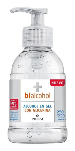  Alcohol En Gel Glicerina X 250ml C/ Dosificador Bialcohol