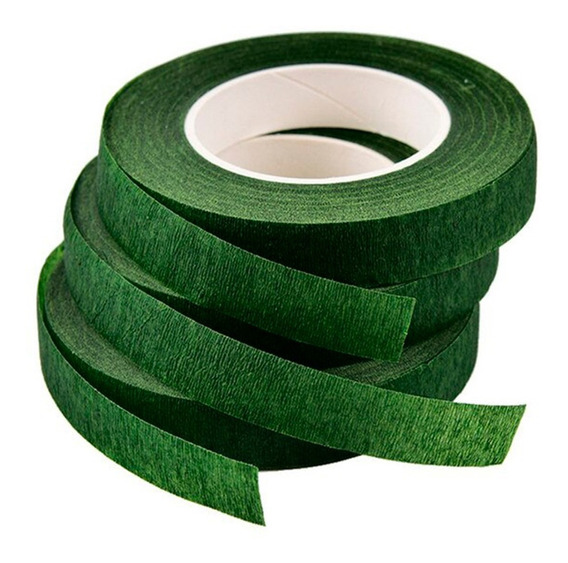 Verde Oscuro Pack de 3 Cinta Floral Verde Cinta de Tallo Stem Tape,1/2 Pulgadas x 90 Pies 