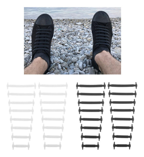 32 Piezas De Cordones De Silicona Elásticos Sin Cordones