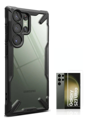 Case Ringke Fusion X Para Samsung Galaxy S23 Ultra + Vidrio