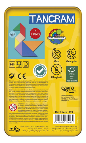 Tangram 124 Juego Didáctico de destreza 3+ Cayro