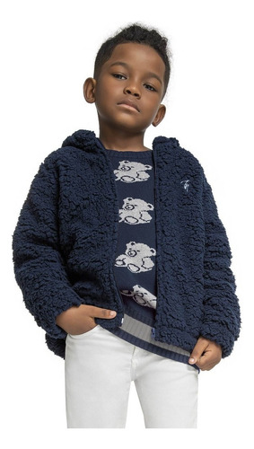 Jaqueta Infantil Menino Urso Inverno Fleece Plush Inverno