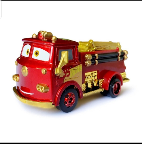 1:50 Camion De Bomberos Cars Rojo Dorado A Escala Collection