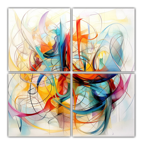 160x160cm Cuadros Abstractos Con Luminosidad Y Colores Vibra