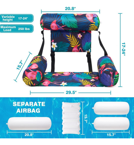 2 Pcs Inflable Piscina Silla Flotador For Adultos Ajustable