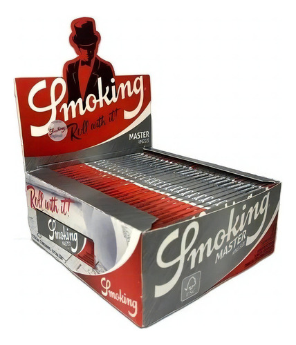 Papéis Para Cigarros Smoking King Size ( 110mm) Master (prata) Com 50 Livros Seda Tamanho King Size De 1 X 50 U - Branco