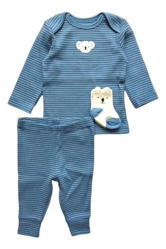 Conjunto De Pijama Para Bebe Niño De Osito De Carter's 