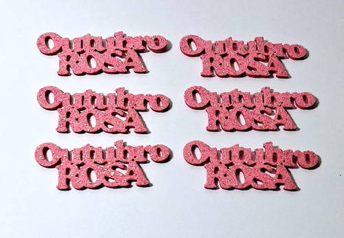 100 Adesivos Outubro Rosa Com Glitter Para Apliques E Pet