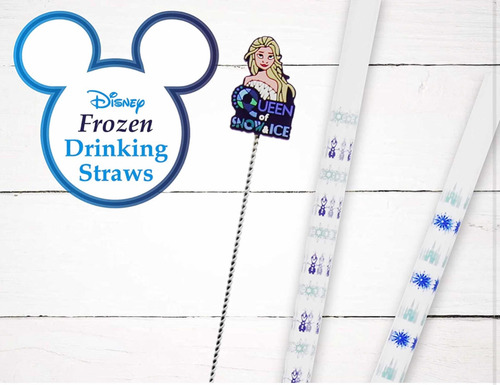 Frozen Ii Popotes Reusables 8 Piezas Con 1 Limpiador