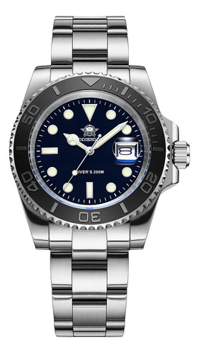 Reloj De Buceo De Cuarzo De Acero Para Hombre, 41 Mm