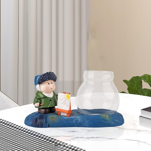 . Resina Hydroponics Planter Bombilla Florero Encimera Chico