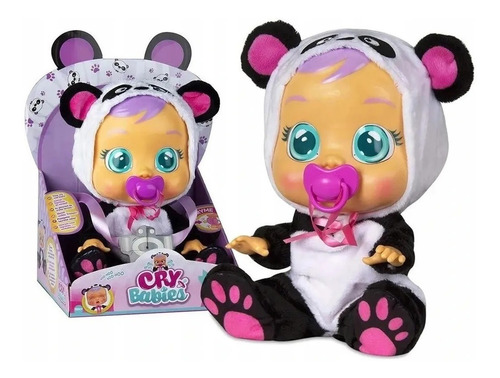 Imagem 4 de 8 de Boneca Cry Babies Pandy Chora De Verdade - Multikids Br1177