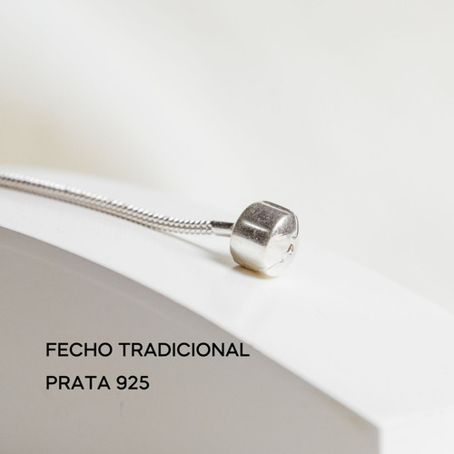 Kit Pulseira Berloque Tambor + Separador Cristal Prata 925