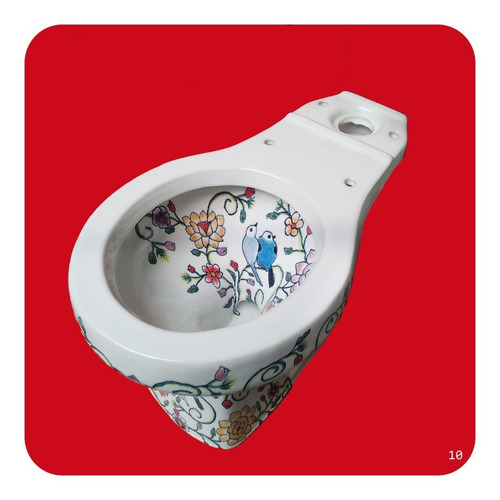 Imagen 2 de 4 de Wc Sanitario Taza + Tanque Cerámica Tipo Talavera Blanco M10