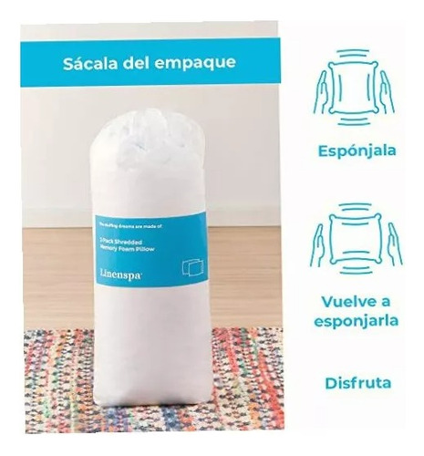 Juego De 2 Almohadas Estándar Linenspa Memory Foam Triturad