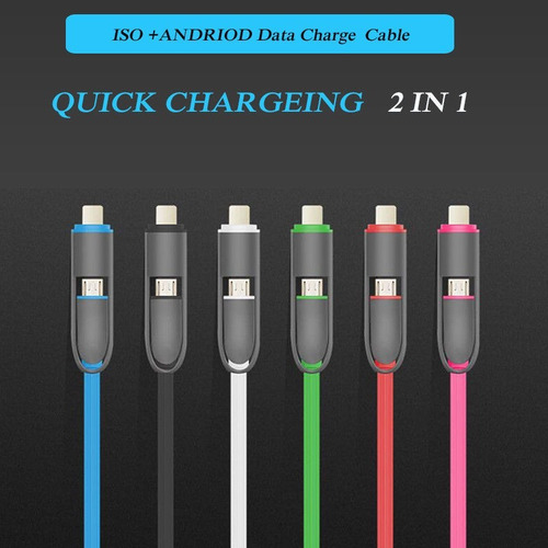 Cable Usb 2 En 1 Para iPhone 6 Y 7 Micro Usb Inteligente.