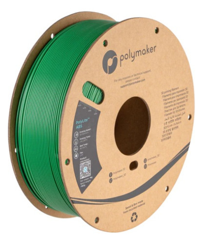 Filamento Abs Polymaker Polylite 1.75mm 1kg Color Verde
