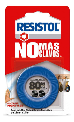 2 Cinta Montaje No Más Clavos Doble Cara Soporte 80kg Resist