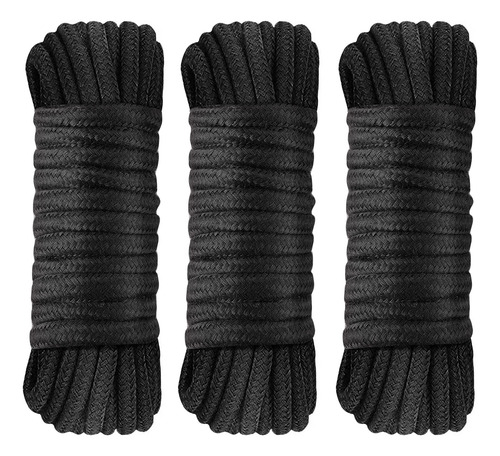 Cuerda De Algodón Suave Multiusos Lavable Resistente Negra