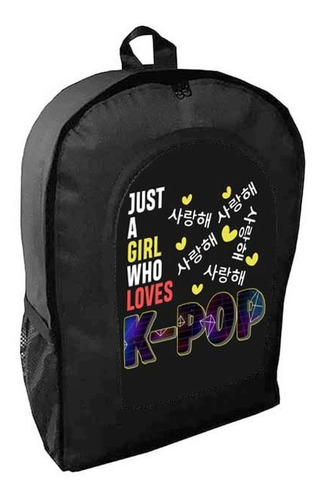 Mochila Negra K-pop Kpop K Pop Adulto / Escolar C7