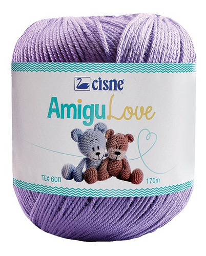 Fio/lã Cisne Amigulove 100g Tex 600 (amigurumi)cores Sólidas Cor 01030-lilás