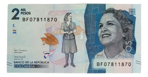 Billete 2000 Pesos Serial Radar Bf07811870 23/jul/2019 Unc