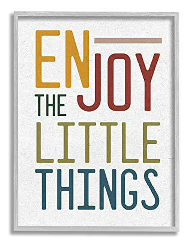 Stupell Industries Enjoy The Little Things Quote Blue Red Ty