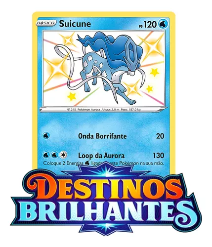 Carta Pokémon Suicune Shiny Lendário Destinos Brilhante