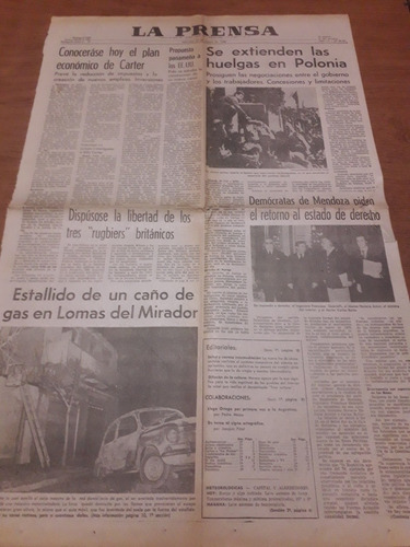 Tapa Diario La Prensa 27 08 1980 Explosión Gas Lomas Mirador