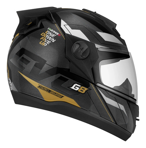 Casco Integral G8 Evo Negro/dorado Brillante S Moto Avenida