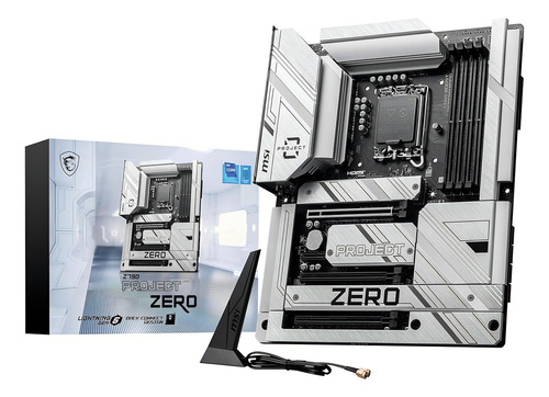 Cartão Madre Msi Z790 Project Zero Lga 1700 4x Ddr5 4x M.2 Pcie 5.0 USB-c Wifi 7 Bt 5.4 Atx