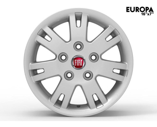 Roda Europa Para Van Fiat Ducato Aro 16 Tala 7 - Pcd 5x130 Cor Prata