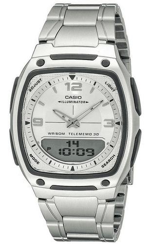 Relógio Masculino Casio Anadigi Prata Bateria 10 Anos