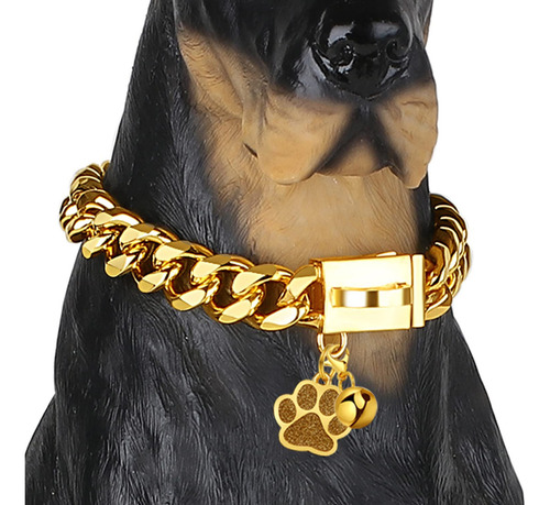 Collar De Perro De Cadena Dorada Luxlife Cuban Link 15mm