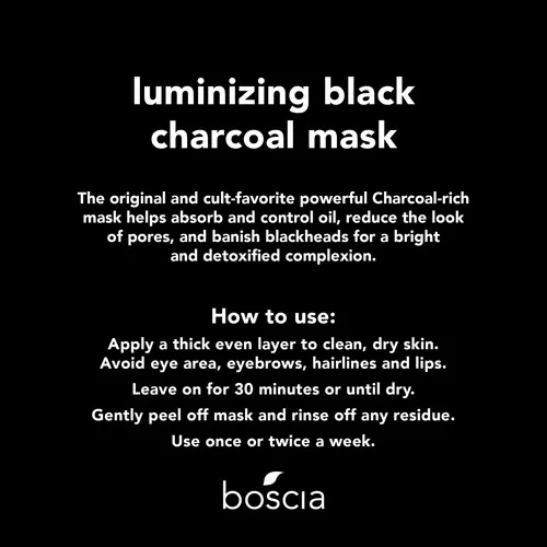 Boscia Mscara De Carbn Luminizante, Mascarilla Facial Vegana