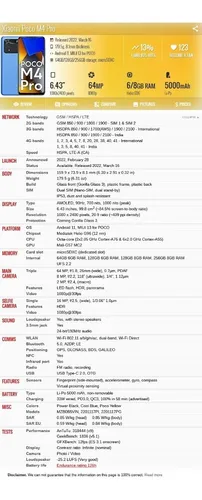 Xiaomi Poco M4 Pro 2201117pg 6gb 128gb Dual Sim Duos