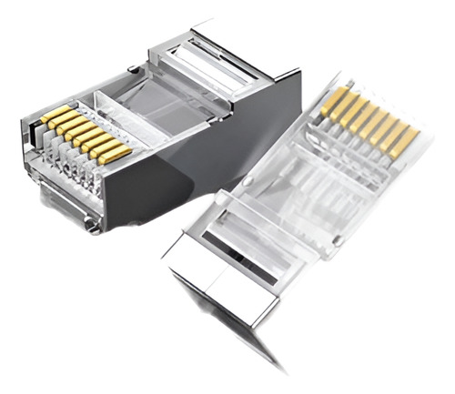 100un Conector Rj45 Cat6 Blindado Ftp Macho