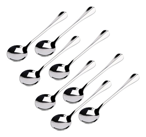 8 Cucharas De Té Cucharilla Café Metal Plata 6.7 Longitud